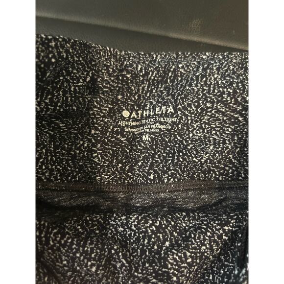 Athleta Medium Cropped Leggings Speckled Black White Gray Neutral Color - Picture 4 of 6